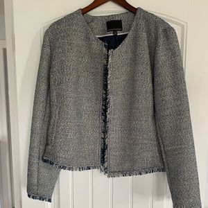 NWT Banana Republic NAVY/WHITE Tweed Blazer Tall